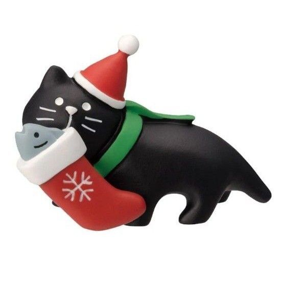 ◆靴下運び黒猫 森のクリスマス会 デコレ コンコンブル