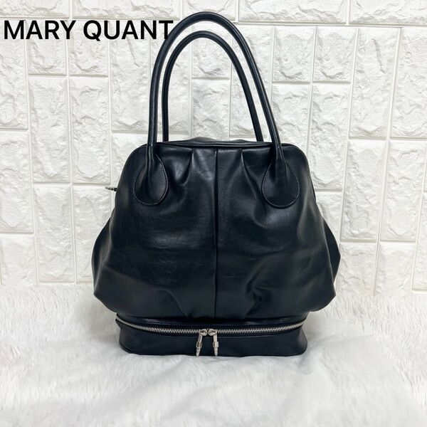 MARY QUANT マリークワント レザー ハンドバッグ トートバッグ