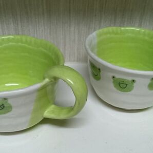 かえる陶器マグカップ2個セット