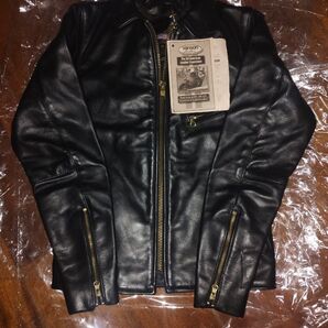 未使用品 VANSON バンソン ENF エンフィールド シングルライダースジャケット サイズ32 レザージャケット 革ジャン