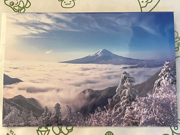 ポストカード 富士山 樹氷と雲の海 1枚