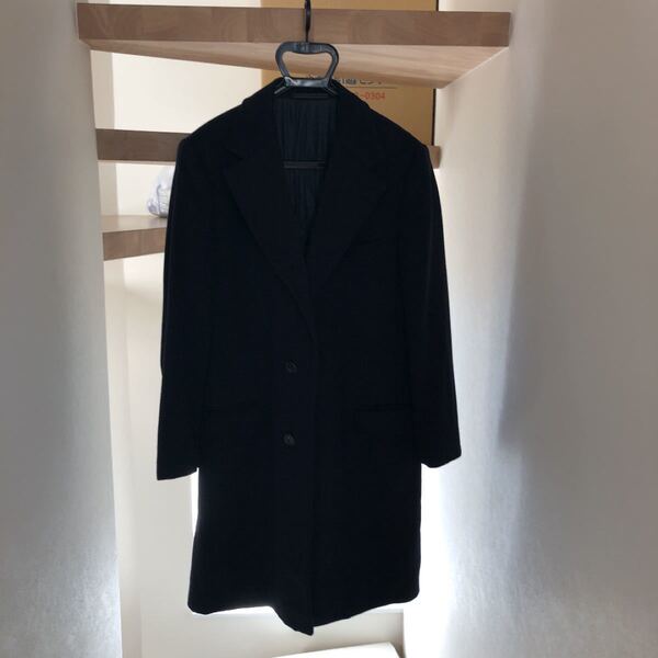 美品 エルメネジルドゼニア シングルチェスターコート 46