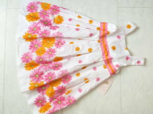  новый товар JonaMichelle* белый × розовый × orange × цветочный принт хлопок хлопок материалы женский One-piece 110
