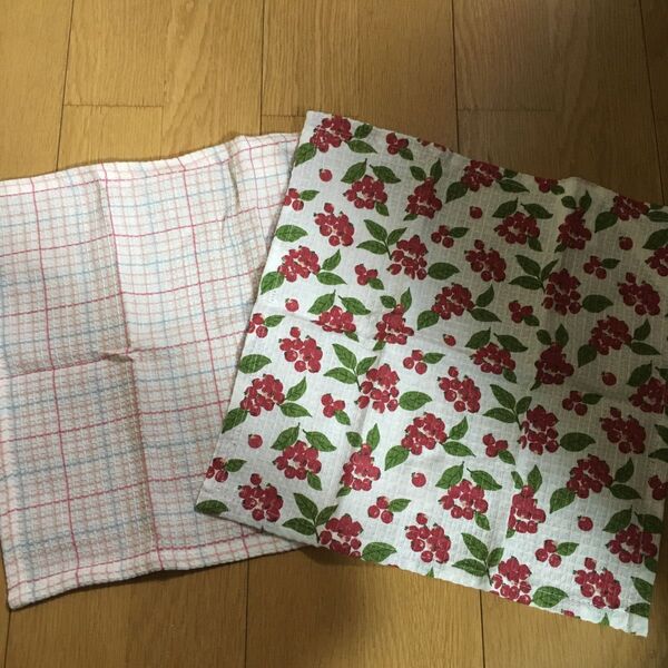 ふきんセット チェック柄 フルーツ柄