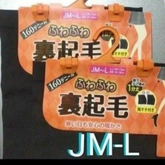 レディース ふわふわ裏起毛レギンス 1分丈 160デニール 2枚セット:JM-L