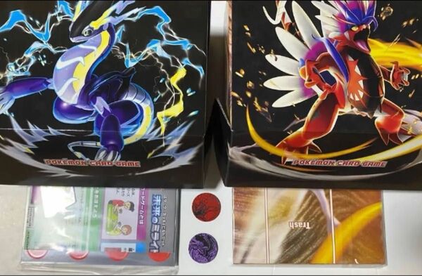 ポケモンカード ポケカ カードボックス コライドン、ミライドン ダメカン/マーカー、ポケモンコイン、vstarマーカー、マット