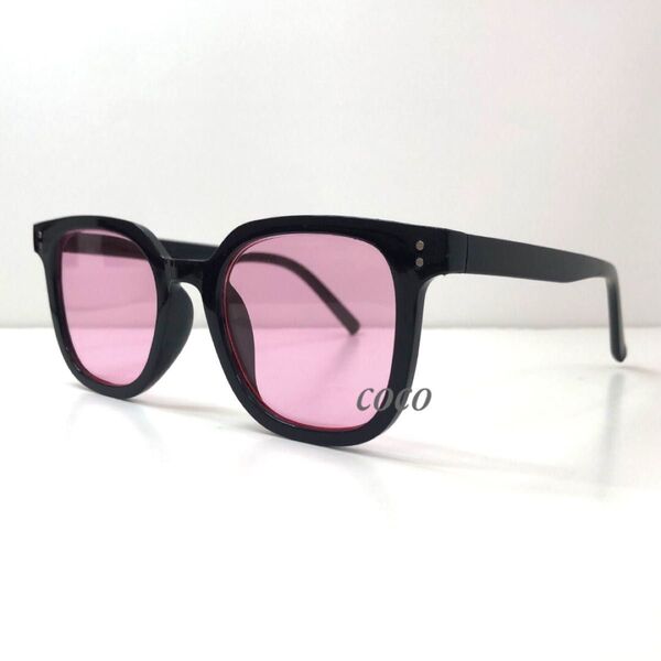 サングラス【Pink】ウェリントン カラーサングラス メガネ ボストンB29