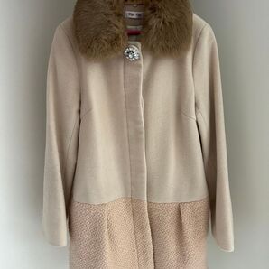 ファー付きロングコート