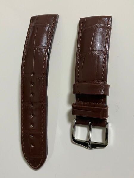 HIRSCH EARLルイジアナマットクロコ(本物)バンド尾錠付き美品22mm