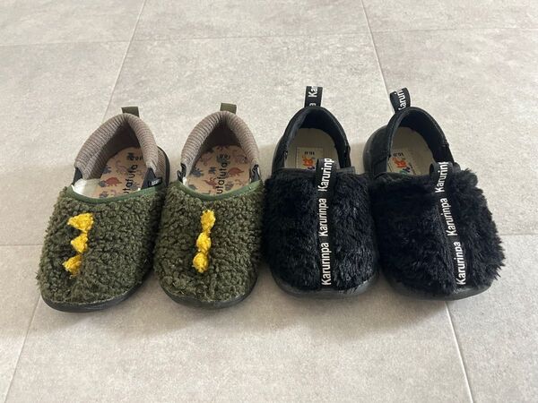 ふわふわベビーシューズ 16cm かるりんぱ 恐竜 もこもこ まとめ売り