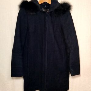 【美品】ストロベリーフィールズ フォックスファーコート ウールコート 上質ウール フォックスファー