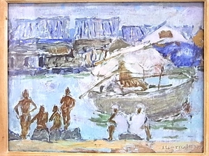 Art hand Auction e3047 Garantierte Authentizität Ölgemälde Landschaftsmalerei Seiichi Shiotsu Rahmen Nr. F6, Malerei, Ölgemälde, Natur, Landschaftsmalerei