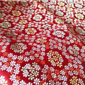 金襴 花輪小レンガ色