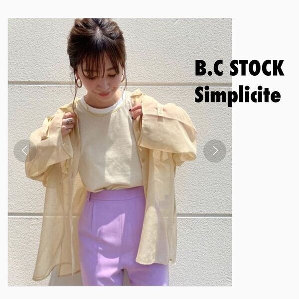 B.C STOCKベーセーストックSimpliciteシンプリシテェフードシアーシャツフードシアーブルゾン