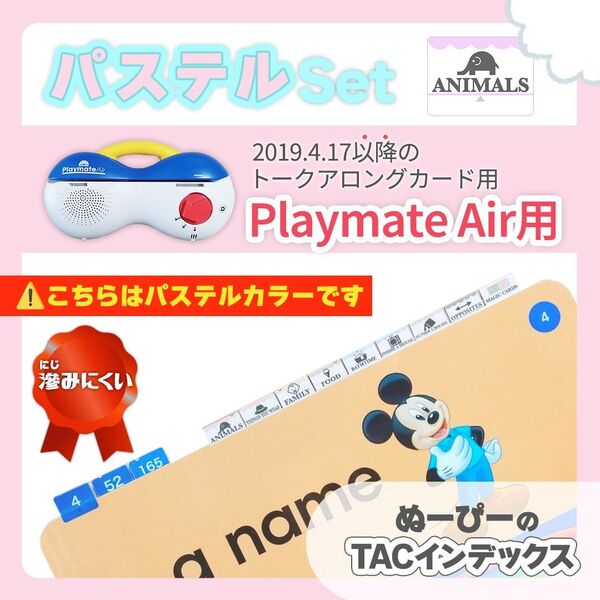 パステルインデックスセット TAC ディズニー英語システム ワールドファミリー トークアロングカード プレイメイトエアー