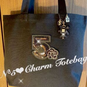 BLACK N°5 ShOpOriginal★StylishチャームDesignトートBaG★