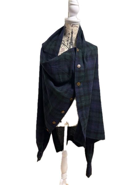 Vivienne Westwood MAN ヴィヴィアン アシンメトリー シャツ 変形 ネルシャツ チェック フリーサイズ