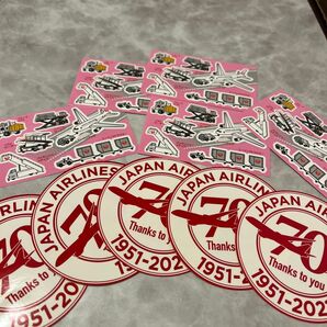 JAL日本航空 ステッカー シール2種10枚セット 70周年
