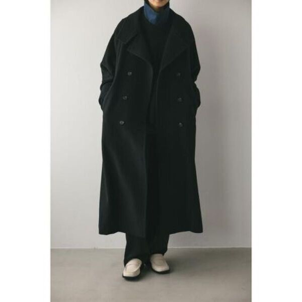 【美品】STYLEMIXER 2WAYカラーウールロングダブルコート