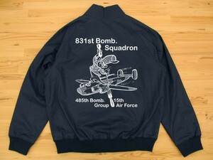 第831爆撃飛行隊 ネイビー スイングトップ 白 4XL フライトジャケット ma-1ミリタリー ねずみ U.S. AIR FORCE