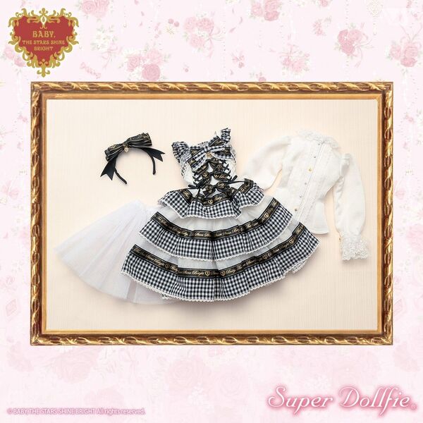 Sweet Best Wishes ジャンパースカート 黒×オフ白 コーデセット