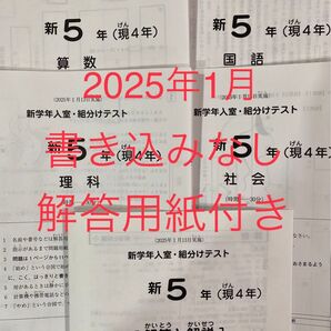 サピックス 新5年 現4年 2025年1月 新学年 入室テスト 新小5