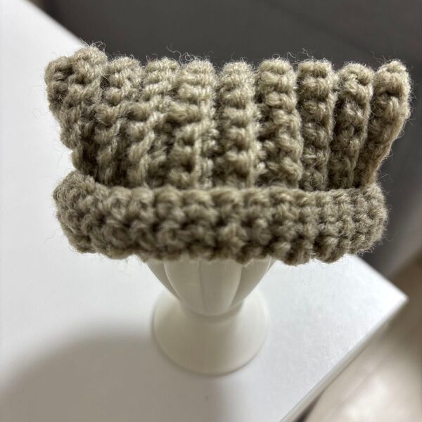 ぬいぐるみ用 猫耳 ニット帽 ちびぐるみサイズ ハンドメイド 編み物