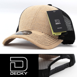 メッシュキャップ 帽子 デッキー Decky Low Crown Jute Trucker ナチュラル/ブラック 1136_dec-O ディッキー USA ロス カリフォルニア