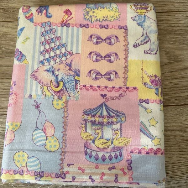 ECONECO アニマルパレード エコネコ ゆめかわ オックス 55×50cm 生地 はぎれ 布