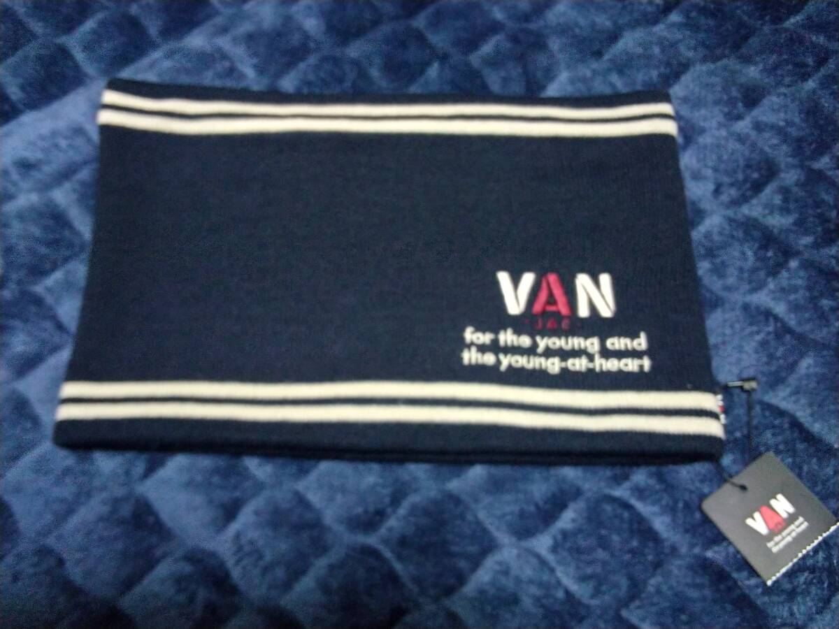 VAN JAC VANロゴ刺繍 ネックウォーマー ネイビー 新品未使用 アイビー トラディショナル