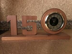 置き時計　動作確認済　手作り 置き時計　インテリア　木曽桧　木曽ヒノキ　自然木　木製　日本製
