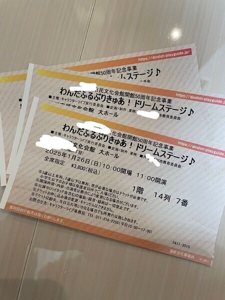 わんだふるぷりきゅあ ドリームステージ 使用済み券 3枚