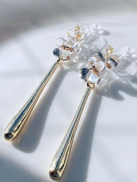 no.520 イヤリング 樹脂 ノンホールピアス