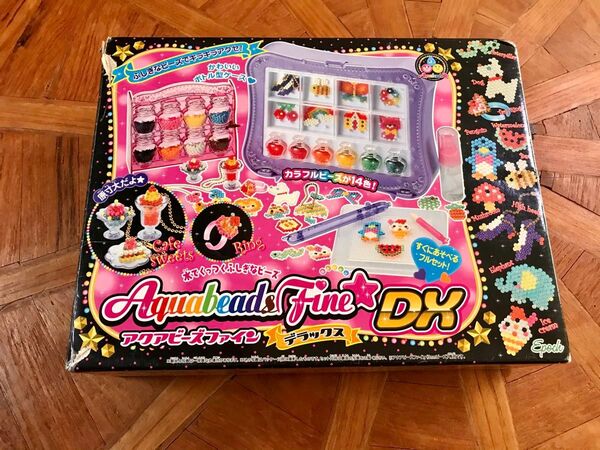 アクアビーズ ファイン デラックス キラキラカフェセット★ペン2本 パレット3枚 お得セット!