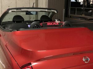 valkyrie style ニッサン　マーチ　マイクラ　micra C+C FHZK12 MICRA 専用ウィンドディフレクター　LED 赤。。。