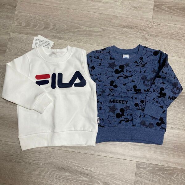裏起毛 トレーナー FILA ミッキー 100