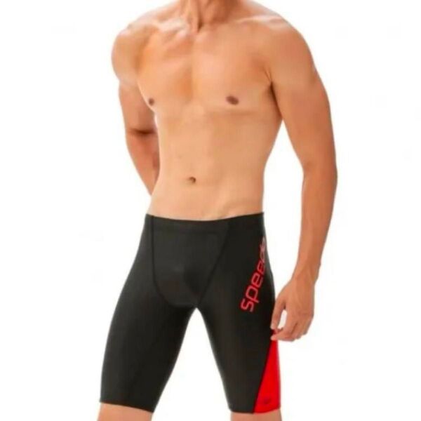 メンズ speedo スピード 水着 練習用 競泳水着 ハーフスパッツ COMFORT_LAP_JAMMER レッド Lサイズ