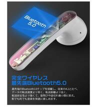 【新品】 Bluetooth5.0 ワイヤレス イヤホン iPhone ios android ブルートゥース Hi-Fi 高音質 超軽量 防水 自動 ペアリング 両耳通話 PSE _画像2