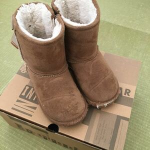 ☆ Используемый бризовый бриз Mouton Boots Boots Ribbon 17 см коричневой коричневой девочки Kids ☆ ☆