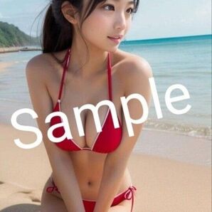水着グラビアモデル レッド【L版サイズ】