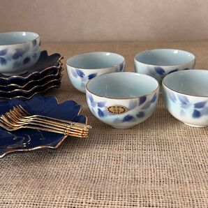 茶器 湯呑 桜模様 デザート皿 フォーク 5客セット 新品未使用