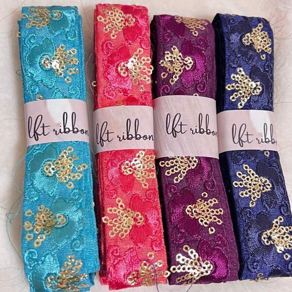 期間限定SALE☆特別価格!インド刺繍リボン 1.5m×4本 福袋