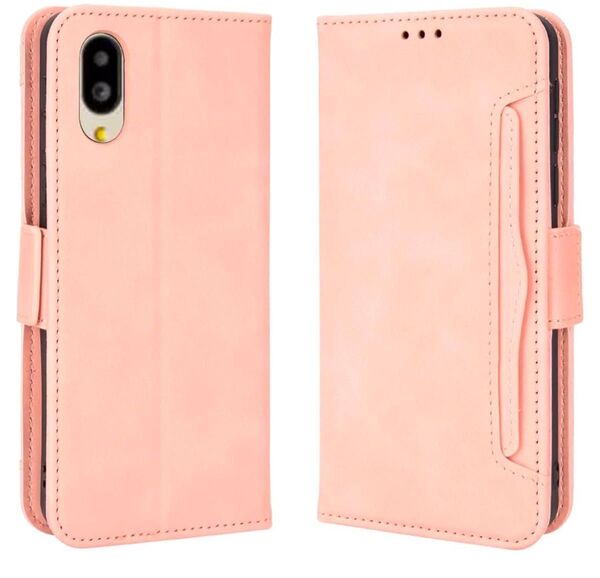 シンプルスマホ6 ソフトバンク ケース手帳型 全面保護・カード収納・横置き機能対応 手触り良い 耐衝撃 滑り落ちにくい (ピンク)