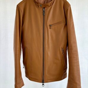 GENNAROシングルライダース 牛革 キャメル