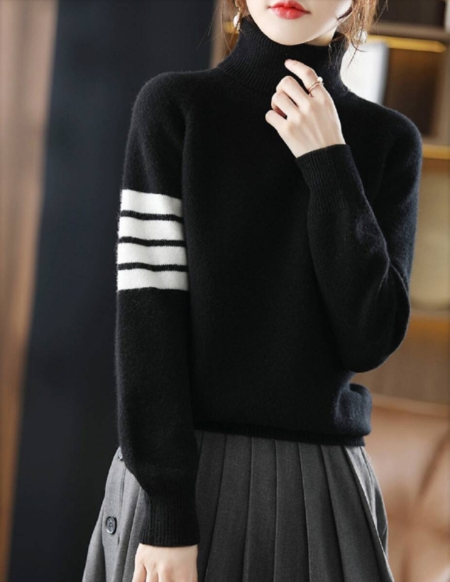 2025新品/人気推薦/ ミンクカシミヤ混 ニットトップス 長袖 おしゃれ ハイ