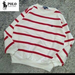 【レアデザイン】POLO RALPHLAUREN 90s 00s ボーダー柄 スウェット