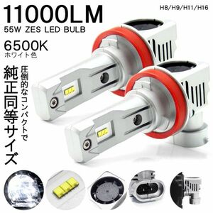 M20系 NV200 バネット LED フォグランプ LED H8 11000ルーメン 55W ZES オールインワン 6500K/ホワイト/白 車検対応