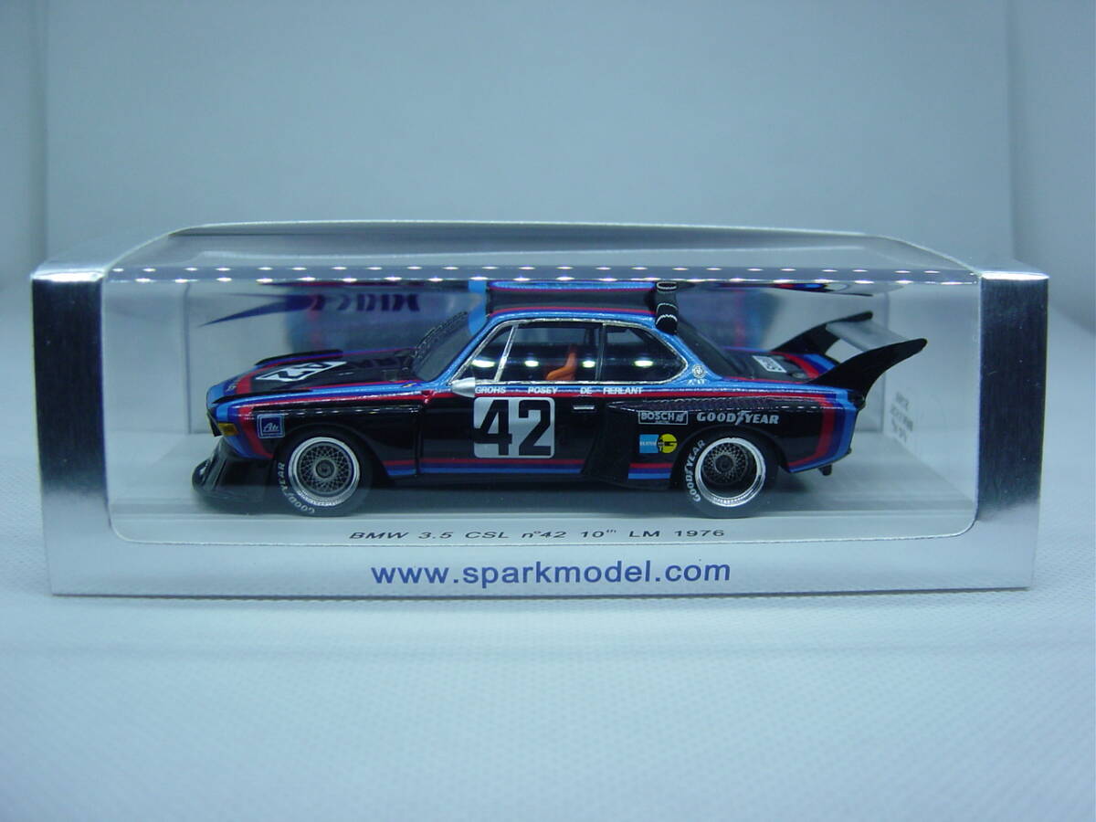 スパーク1/43 BMW 3.5 CSL LM 1976 10th #42 1/43 Spark BMW 3.5 CSL #42 10th LM 1976 Black w/ Box From