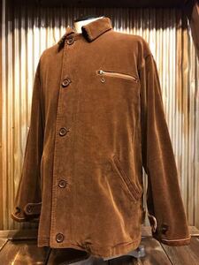 I203 men's jacket! FATefe- tea Street Brown corduroy suede leather original leather coat (10)/ XL
