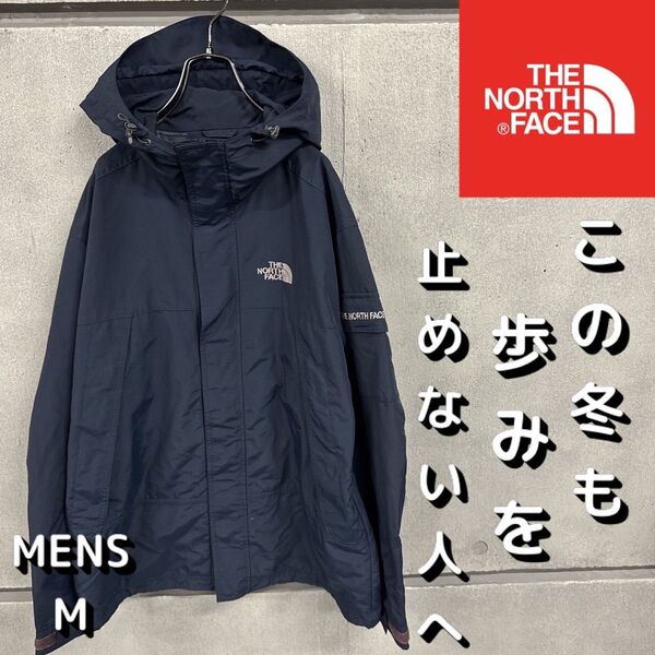 ノースフェイス マウンテンパーカー 腕ロゴ ネイビー メンズM